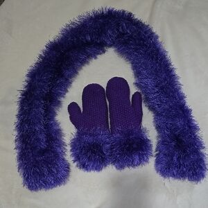 Purple Fuzzy Mittens Cozy Accessories